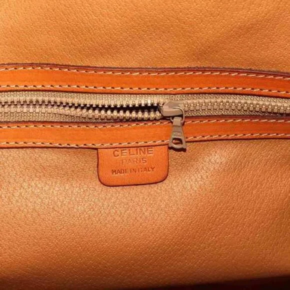 CELINE Macadam Shoulder Bag Leather Brown Gold Hardware - COA included - Picture 9 of 10